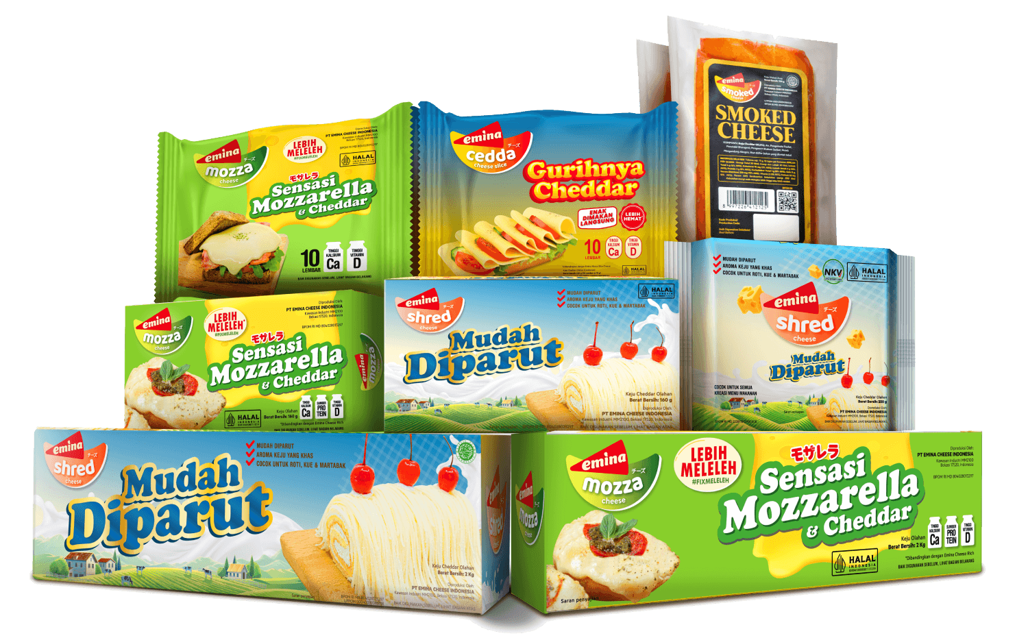 Kini hadir di Indonesia, EMINA CHEESE memberi senyuman di setiap gigitan.